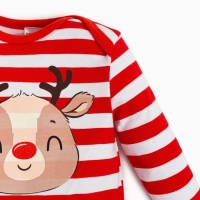 Комбинезон Крошка Я &laquo;Оленёнок&raquo;, рост 80-86 см, цвет красный/белый