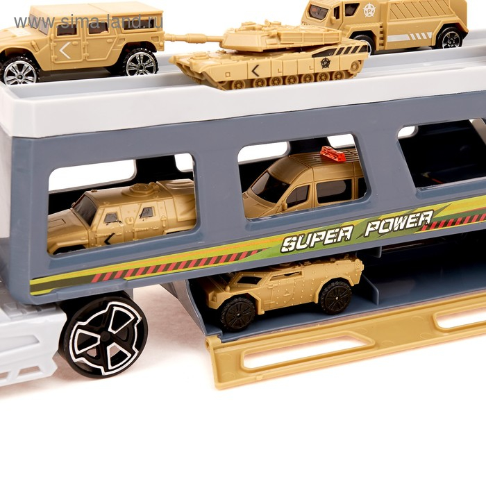 Грузовик «Трейлер» с 6 машинами и вертолетом Грузовик «Трейлер» с 6 машинами и вертолетом