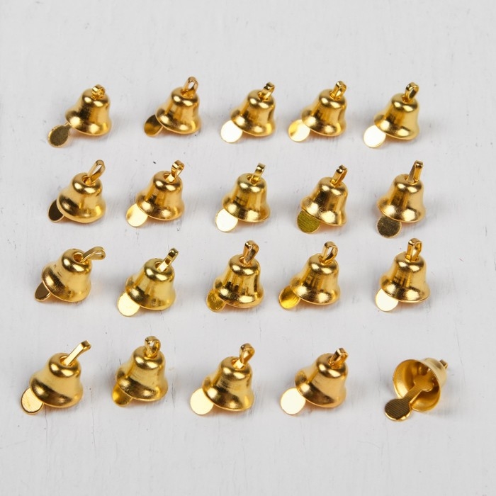 Колокольчик для рукоделия, набор 20 шт., размер 1 шт. — 0,8 см, цвет золотой Колокольчик для рукоделия, набор 20 шт., размер 1 шт. — 0,8 см, цвет золотой