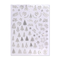 Новый год! Наклейки для ногтей &laquo;Праздник&raquo;, объёмные, фольгированные, цвет серебристый