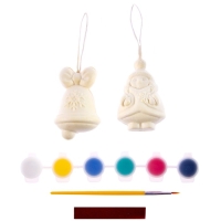 Роспись ёлочных игрушек 3D Art на новый год &laquo;Снегурочка и колокольчик&raquo;, новогодний набор для творчества