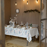 Скатерть "Этель" Christmas flowers 149х180см с ГМВО, 100%хл, 190г/м2