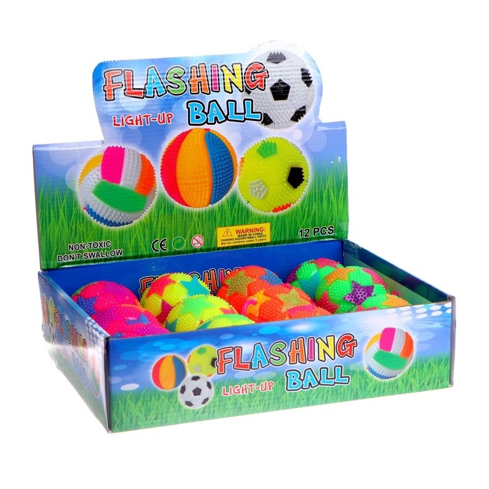 Мяч &laquo;Звёздочки&raquo;, световой, с пищалкой, цвета МИКС