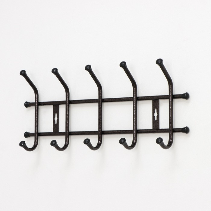Вешалка настенная на 5 крючков, 48&times;21,5 см, цвет медный антик