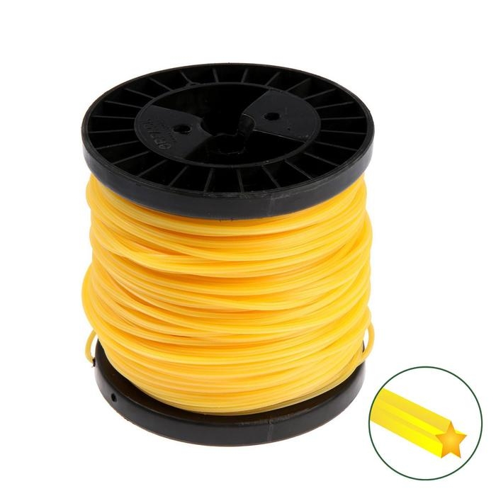 Леска для триммера ТУНДРА, сечение звезда, d=3 мм, 80 м, нейлон Леска для триммера ТУНДРА, сечение звезда, d=3 мм, 80 м, нейлон