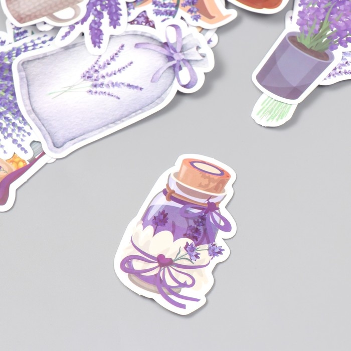 Наклейки для творчества Наклейки для творчества "Лаванда" набор 50 шт 4х8 см