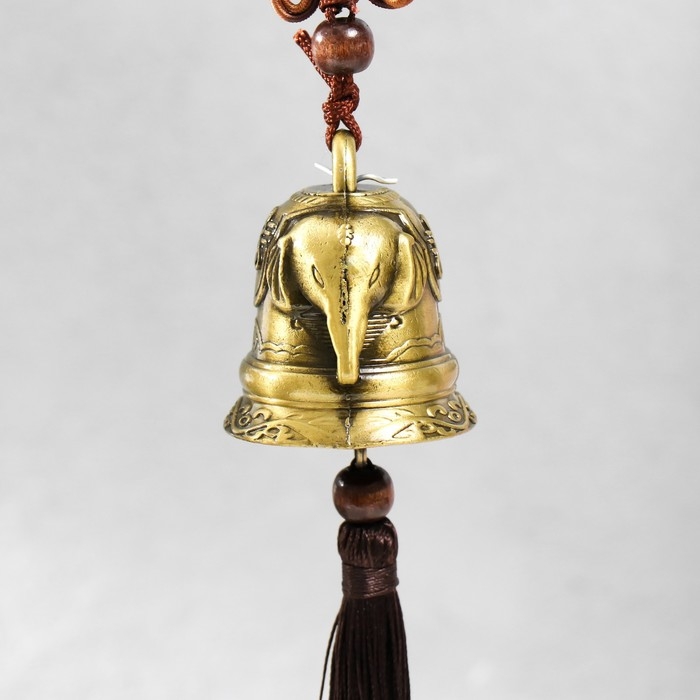 Колокольчик металл "Слон и узел счастья" 32 см