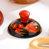 Солонка &laquo;Ягодка&raquo;, с крышкой, 8,5&times;6 см, хохлома