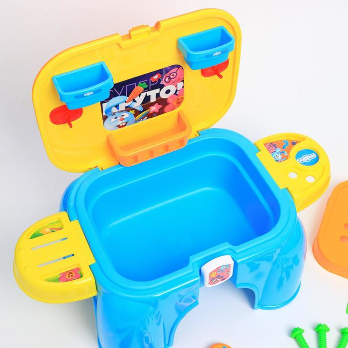 Набор строителя с инструментами игровой "Стульчик - чемоданчик", СМЕШАРИКИ