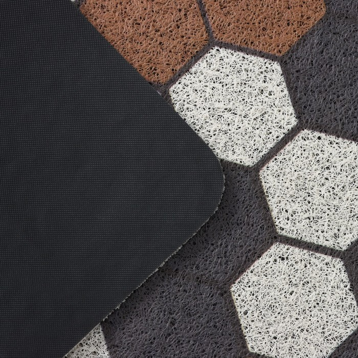 Коврик придверный грязезащитный Доляна &laquo;Соты&raquo;, вырезной, 60&times;90 см