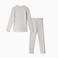 Термобелье для мальчика (лонгслив, легинсы) цвет серый меланж, рост 104