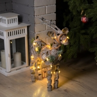 Светодиодная фигура «Серый олень» 34 × 48 × 12 см, металл, текстиль, батарейки ААх2 (не в комплекте), свечение тёплое белое Светодиодная фигура «Серый олень» 34 × 48 × 12 см, металл, текстиль, батарейки ААх2 (не в комплекте), свечение тёплое белое