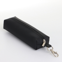Ключница на молнии, длина 16 см, кольцо, карабин, цвет чёрный