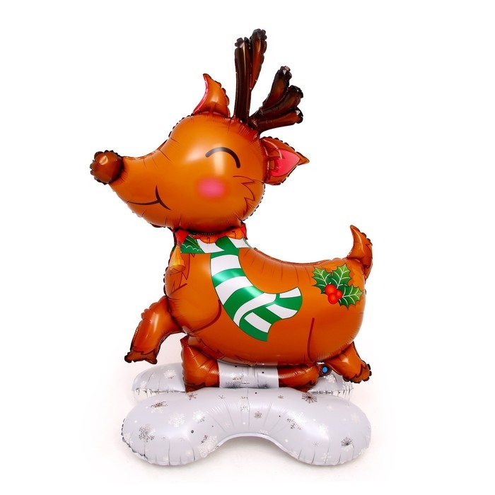 Шар фольгированный 60 Шар фольгированный 60" «Новогодний олень», на подставке