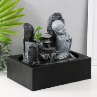 Фонтан настольный от сети, подсветка "Маленький хотей в каменном городе" 29х21х27 см