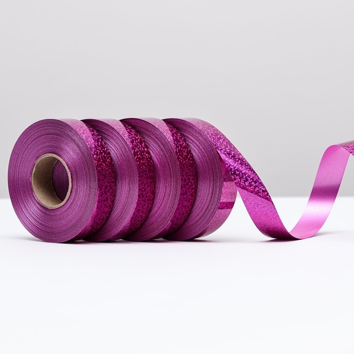 Лента голографические для декора и подарков, малиновая, 2 см х 50 м Лента голографические для декора и подарков, малиновая, 2 см х 50 м