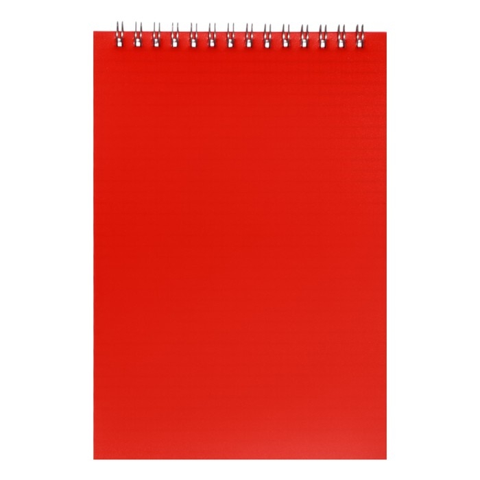 Блокнот А5, 60 листов на гребне, обложка пластик, красный