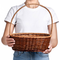 Корзина плетеная, 30х25х12/37 см, бамбук, лоза МИКС Корзина плетеная, 30х25х12/37 см, бамбук, лоза МИКС