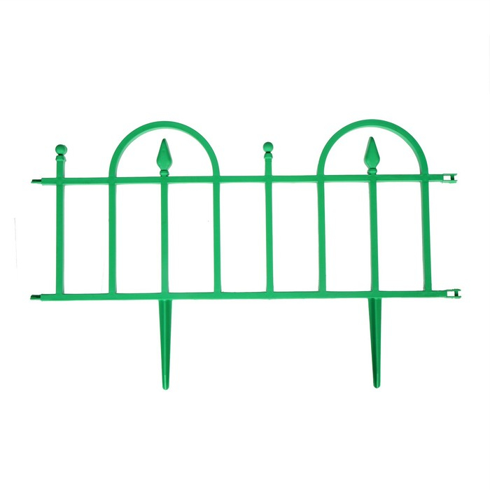 Ограждение декоративное, 40 &times; 310 см, 5 секций, пластик, зелёное