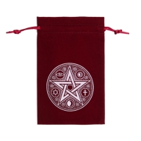Мешочек для Таро, на Хэллоуин &laquo;Пентаграмма&raquo;, бархатный, бордовый, 12х18 см
