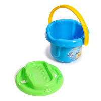 Песочный набор №193: ведро большое, ситечко большое, лопатка, грабельки), цвета МИКС