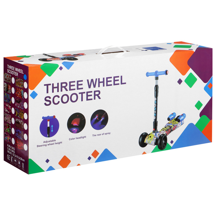 Самокат складной, колёса световые PU 130/50 мм, ABEC 7, цвет чёрный