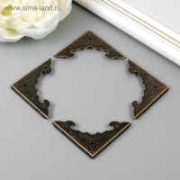 Уголок металл "Рельефный" бронза набор 4 шт 3,8х3,8 см Уголок металл "Рельефный" бронза набор 4 шт 3,8х3,8 см