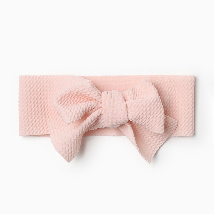 Повязка на голову Крошка Я &laquo;Бантик&raquo;, цв. светло-роз, р-р 46-48