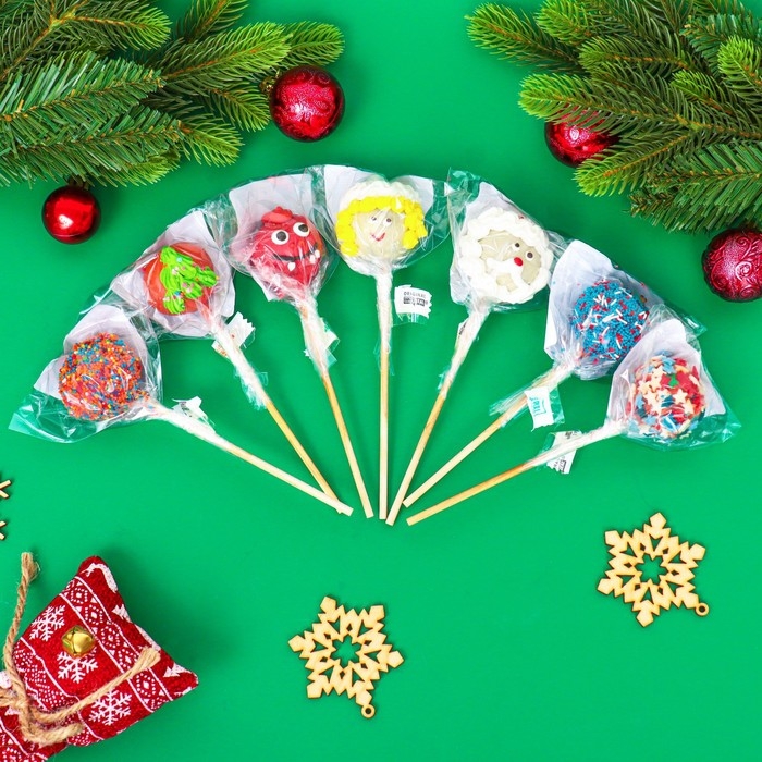 Новый год. Кейк-попсы "Новогоднее ассорти", МИКС, 30 г