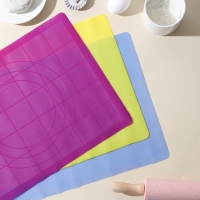 Коврик для выпечки с разметкой Доляна &laquo;Буссен&raquo;, силикон, 38&times;28 см, цвет МИКС