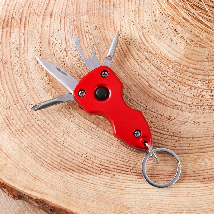 Нож-брелок 5в1 многофункциональный с фонариком, микс Нож-брелок 5в1 многофункциональный с фонариком, микс