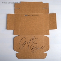Коробка подарочная складная крафтовая, упаковка, &laquo;Gift box&raquo;, 21 х 15 х 5 см