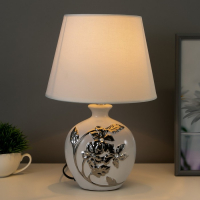 Настольная лампа 16512/1 E14 40Вт бело-хромовый 22х22х35 см Настольная лампа 16512/1 E14 40Вт бело-хромовый 22х22х35 см