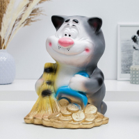 Копилка "Кот с веником" 14х15х23см Копилка "Кот с веником" 14х15х23см