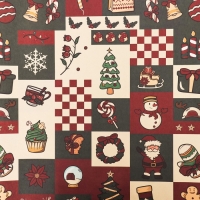 Новый год. Бумага упаковочная крафт белый "Календарь счастья", 70 х 100 см,1 лист, Новый год. Бумага упаковочная крафт белый "Календарь счастья", 70 х 100 см,1 лист,