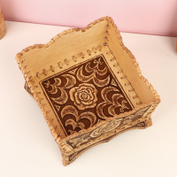 Конфетница "Роза", 14х14х9,5см, береста Конфетница "Роза", 14х14х9,5см, береста