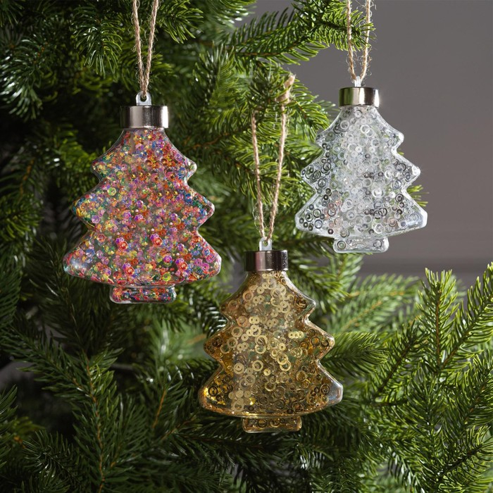 Набор ёлочных шаров «Ёлочки» 3 шт., батарейки, 1 LED, свечение тёплое белое, RGB, белое Набор ёлочных шаров «Ёлочки» 3 шт., батарейки, 1 LED, свечение тёплое белое, RGB, белое