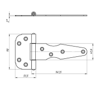 Петля стрела ПС-130, без покрытия Петля стрела ПС-130, без покрытия