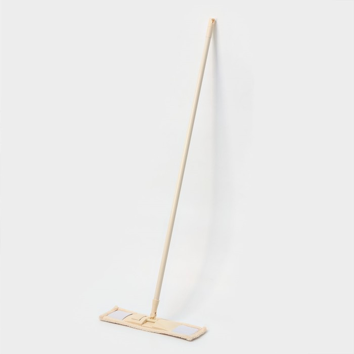 Швабра для мытья пола плоская Доляна, насадка микрофибра 42&times;12 см, металлическая ручка 124 см