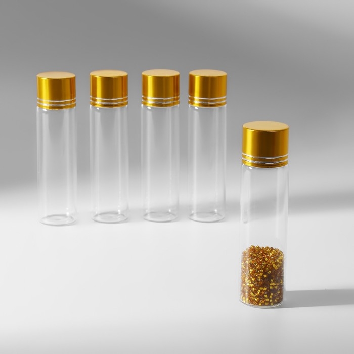 Баночки для хранения бисера, d = 2,2 &times; 8 см, 5 шт