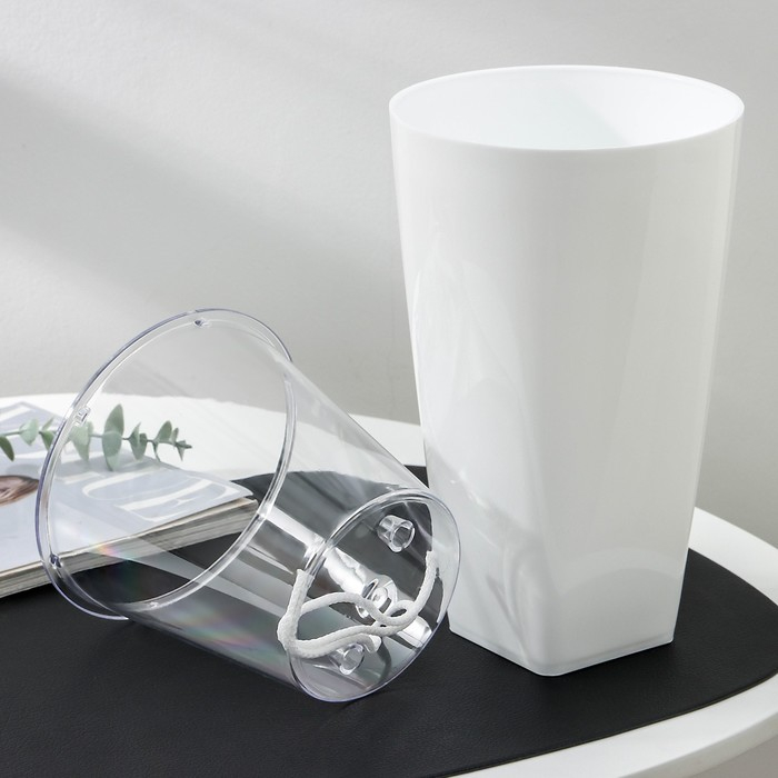 Кашпо для цветов со вставкой «Грейс», 2,7 л (1,5 л), цвет белый Кашпо для цветов со вставкой «Грейс», 2,7 л (1,5 л), цвет белый