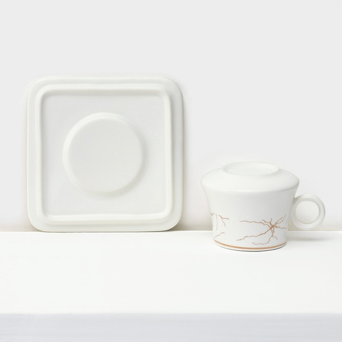 Набор керамический кофейный &laquo;Мейси&raquo;, 12 предметов: 6 чашек 100 мл, 6 блюдец d=11 см, цвет белый