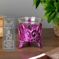 Подсвечник пластик, стекло на 1 свечу "Капельки" розовый 7х6х6 см Подсвечник пластик, стекло на 1 свечу "Капельки" розовый 7х6х6 см