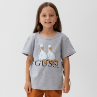 Футболка детская KAFTAN Gussi р.34 (122-128 см), серый Футболка детская KAFTAN Gussi р.34 (122-128 см), серый