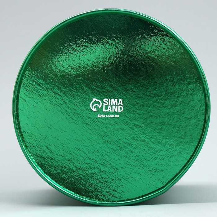 Набор коробок 2в1 круглые «С Новым годом!», зелёный металлик, 12 х 12, 15 х 15 см, Новый год Набор коробок 2в1 круглые «С Новым годом!», зелёный металлик, 12 х 12, 15 х 15 см, Новый год