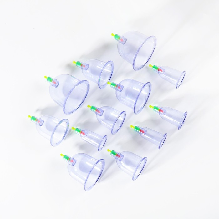 Банки акупункционного действия для вакуумного массажа с насосом, набор 12 шт. Банки акупункционного действия для вакуумного массажа с насосом, набор 12 шт.