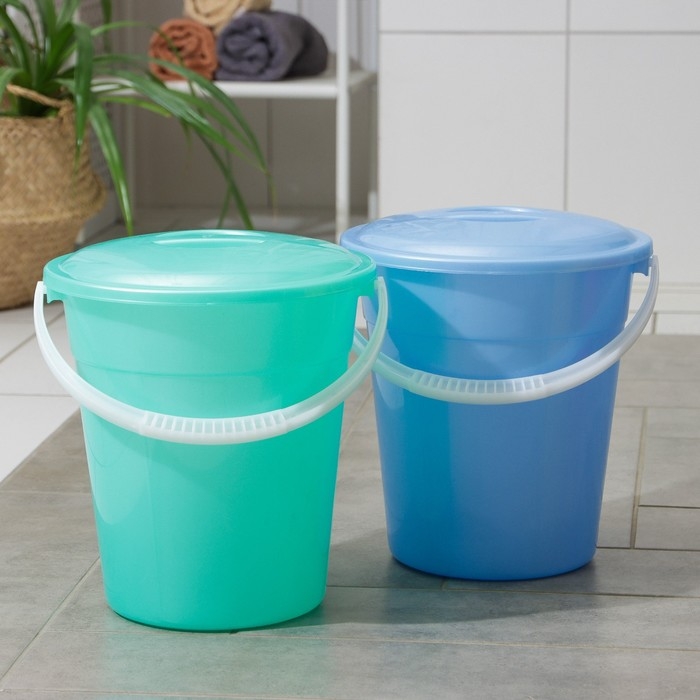 Ведро пищевое с крышкой &laquo;Евро&raquo;, 8 л, особопрочное, цвет МИКС
