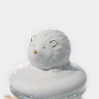 Банка стеклянная для хранения сыпучих продуктов Доляна &laquo;Ёжик в золотом&raquo;, 230 мл, 7,8&times;15 см, с керамической крышкой