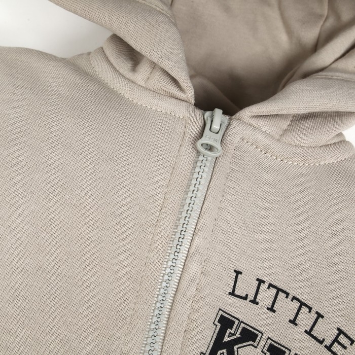 Комбинезон с капюшоном Крошка Я Street style, рост 80-86 см, бежевый