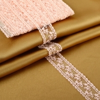 Кружево на сетке, 30 мм × 9 ± 0,5 м, цвет розовый Кружево на сетке, 30 мм × 9 ± 0,5 м, цвет розовый